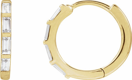 14K Yellow Gold 1/3 CTW Lab-Grown Diamond Hoop Earrings