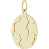 14K Yellow Gold Engravable Soccer Pendant
