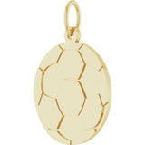 14K Yellow Gold Engravable Soccer Pendant