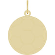 14K Yellow Gold Engravable Soccer Pendant