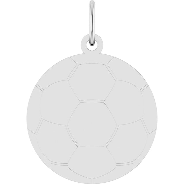 Sterling Silver Engravable Soccer Pendant