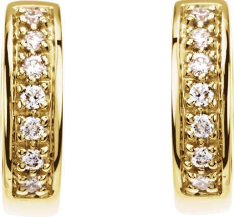 14K Yellow Gold Vermeil 1/6 CTW Lab-Grown Diamond 12.24 mm Hoop Earrings