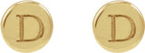 14K Yellow Gold 3 mm Engravable Disc Earrings