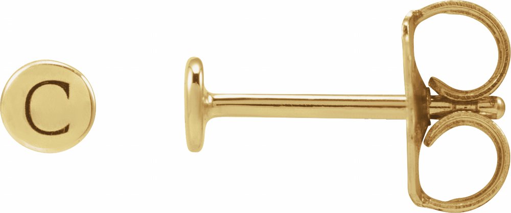 14K Yellow Gold 3 mm Engravable Disc Earrings