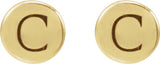 14K Yellow Gold 3 mm Engravable Disc Earrings