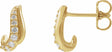 14K Yellow Gold 1/6 Natural Diamond Freeform Earrings