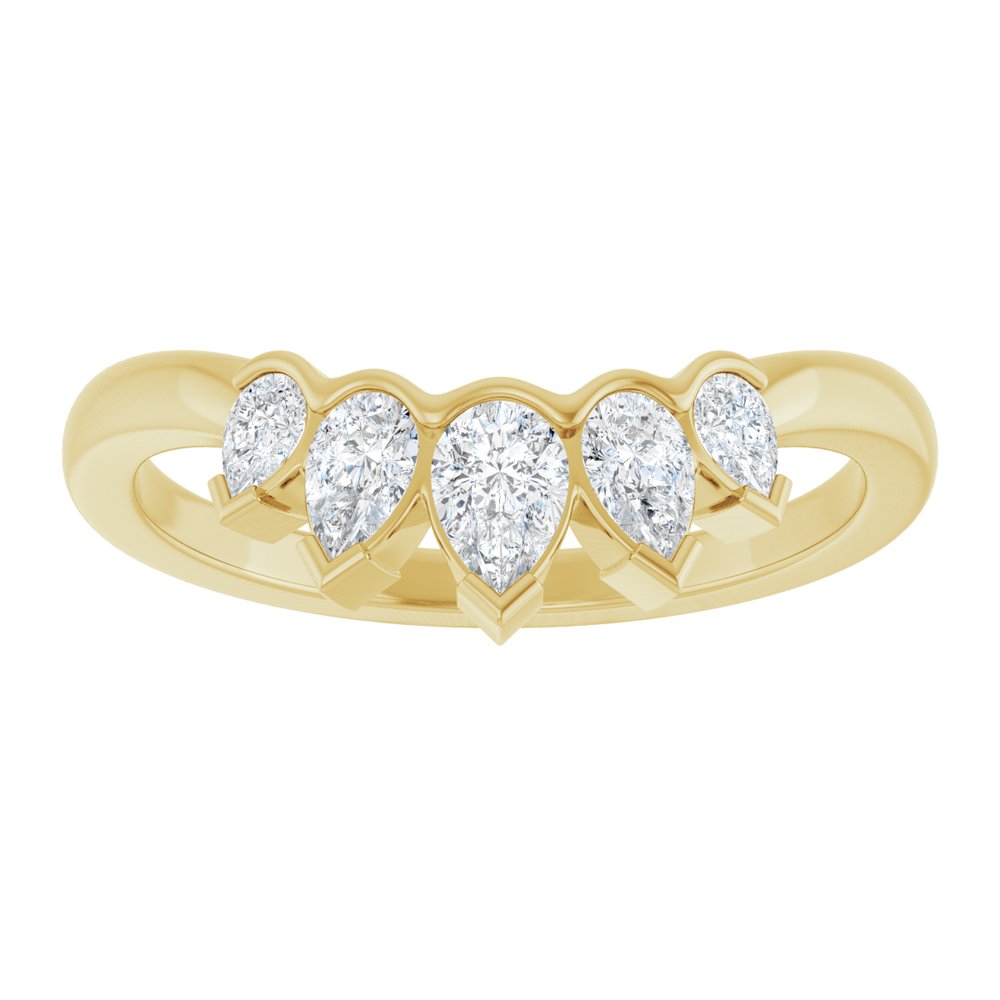 14K Yellow Gold 1/2 CTW Lab-Grown Diamond Contour Band