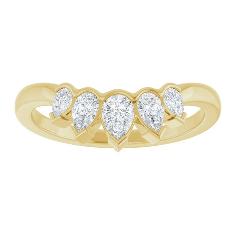 14K Yellow Gold 1/2 CTW Lab-Grown Diamond Contour Band