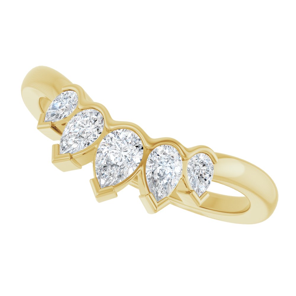 14K Yellow Gold 1/2 CTW Lab-Grown Diamond Contour Band