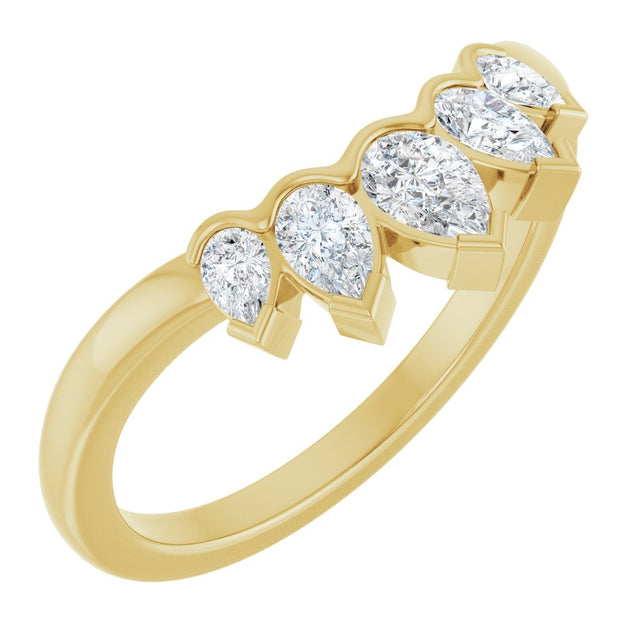 14K Yellow Gold 1/2 CTW Lab-Grown Diamond Contour Band