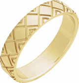 10K Yellow Gold 5 mm Faceted Pattern Band Size 7