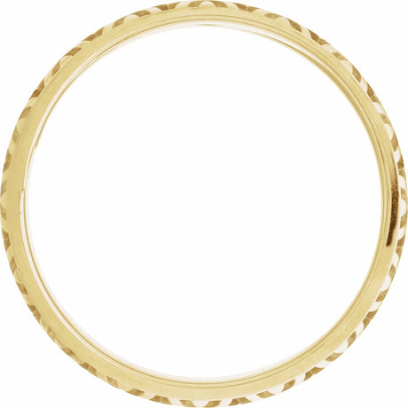 14K Yellow Gold 5 mm Faceted Pattern Band Size 7