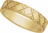 10K Yellow Gold 5 mm Faceted Pattern Band Size 7