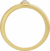 14K Yellow Gold 3 mm Round Natural Rainbow Moonstone Cabochon Ring