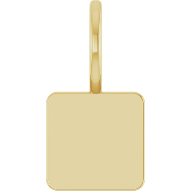 14K Yellow Gold Engravable Geometric Pendant