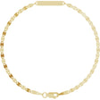 14K Yellow Gold Engravable Bar & Mirror Chain 7 1/2" Bracelet