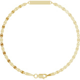 14K Yellow Gold Engravable Bar & Mirror Chain 7 1/2" Bracelet