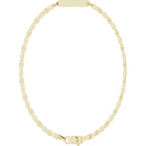 14K Yellow Gold Engravable Bar & Mirror Chain 7 1/2" Bracelet