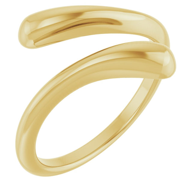 14K Yellow Gold Dome Bypass Ring