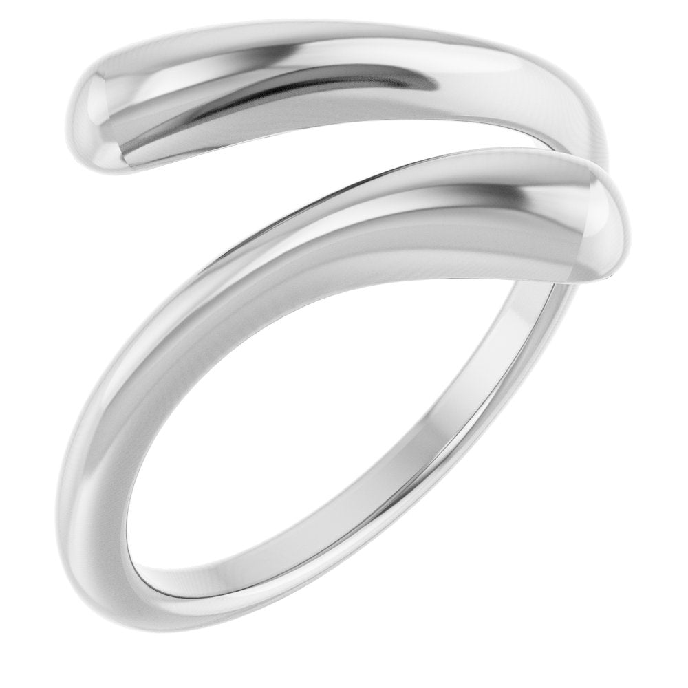 14K White Gold Dome Bypass Ring