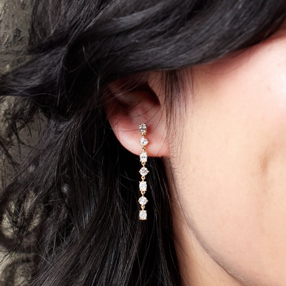 14K Yellow Gold 1 1/5 CTW Lab-Grown Diamond  Dangle Earrings