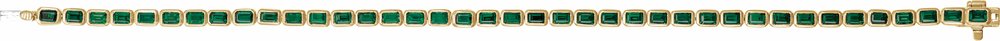 14K Yellow Gold Natural Tsavorite Garnet Line 7" Bracelet