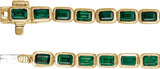 14K Yellow Gold Natural Tsavorite Garnet Line 7" Bracelet 