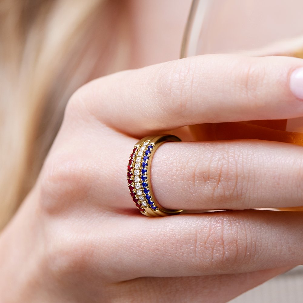 Sterling Silver Natural Blue Sapphire Ring