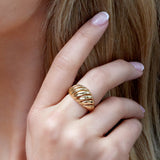 10K Yellow Dome Ring