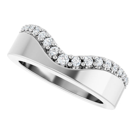 14K White Gold 1/5 CTW Lab-Grown Diamond Contour Band