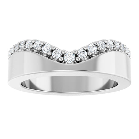 14K White Gold 1/5 CTW Lab-Grown Diamond Contour Band