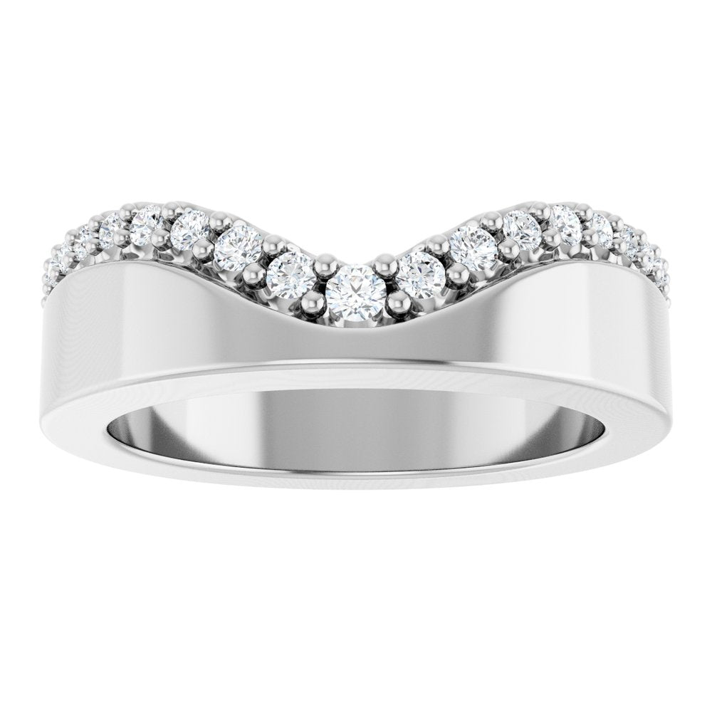 14K White Gold 1/5 CTW Lab-Grown Diamond Contour Band