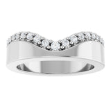 14K White Gold 1/5 CTW Lab-Grown Diamond Contour Band