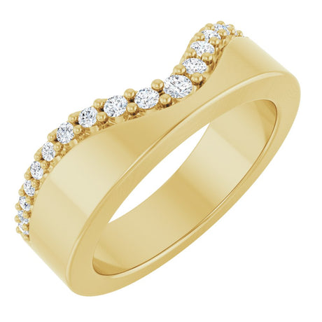14K Yellow Gold 1/4 CTW Natural Diamond Contour Band