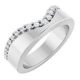 14K White Gold 1/5 CTW Lab-Grown Diamond Contour Band