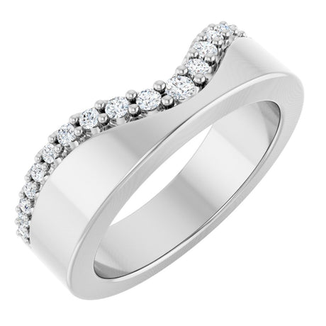 14K White Gold 1/5 CTW Lab-Grown Diamond Contour Band