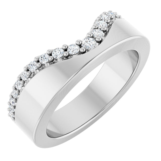 14K White Gold 1/5 CTW Lab-Grown Diamond Contour Band