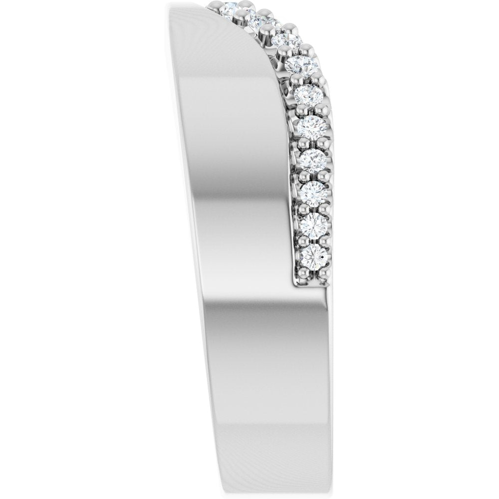 14K White Gold 1/5 CTW Lab-Grown Diamond Contour Band