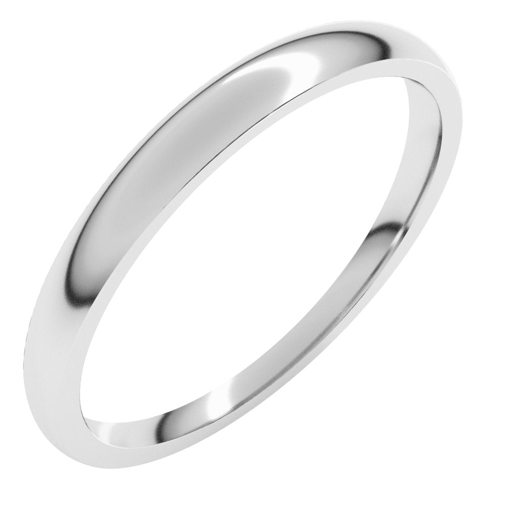 Sterling Silver 2.5 mm Tapered Comfort-Fit Half Round Band Size 6