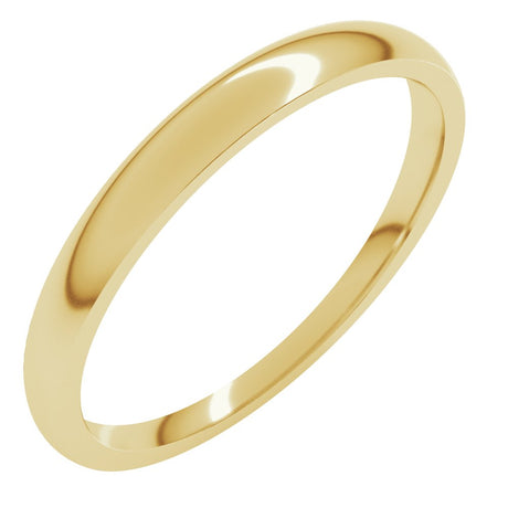 14K Yellow Gold 2.5 mm Tapered Comfort-Fit Half Round Band Size 5