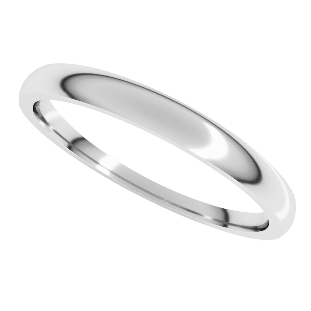 Sterling Silver 2.5 mm Tapered Comfort-Fit Half Round Band Size 6
