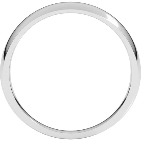 14K White Gold 5 mm Tapered Comfort-Fit Half Round Band Size 7