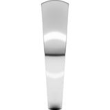 10K White Gold 5 mm Tapered Comfort-Fit Half Round Band Size 8.5