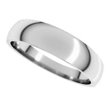 10K White Gold 5 mm Tapered Comfort-Fit Half Round Band Size 8.5
