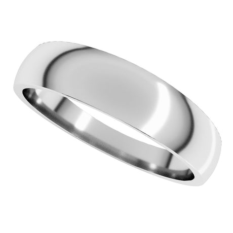 10K White Gold 5 mm Tapered Comfort-Fit Half Round Band Size 8.5