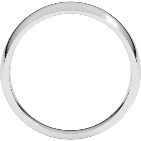 14K White Gold 7 mm Tapered Comfort-Fit Half Round Band Size 7