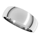 14K White Gold 7 mm Tapered Comfort-Fit Half Round Band Size 7