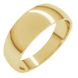 14K Yellow Gold 7 mm Tapered Comfort-Fit Half Round Band Size 5