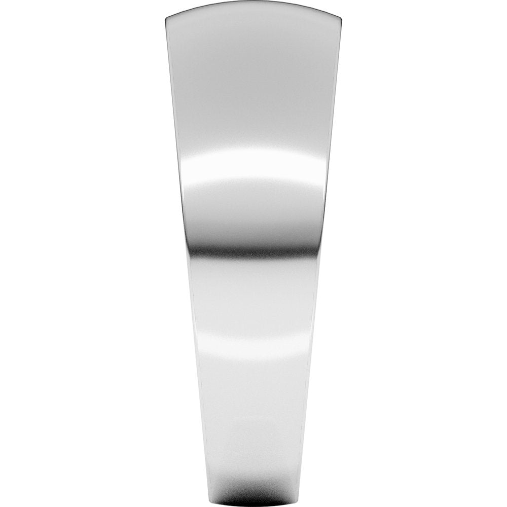 14K White Gold 7 mm Tapered Comfort-Fit Half Round Band Size 7