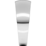 14K White Gold 7 mm Tapered Comfort-Fit Half Round Band Size 7